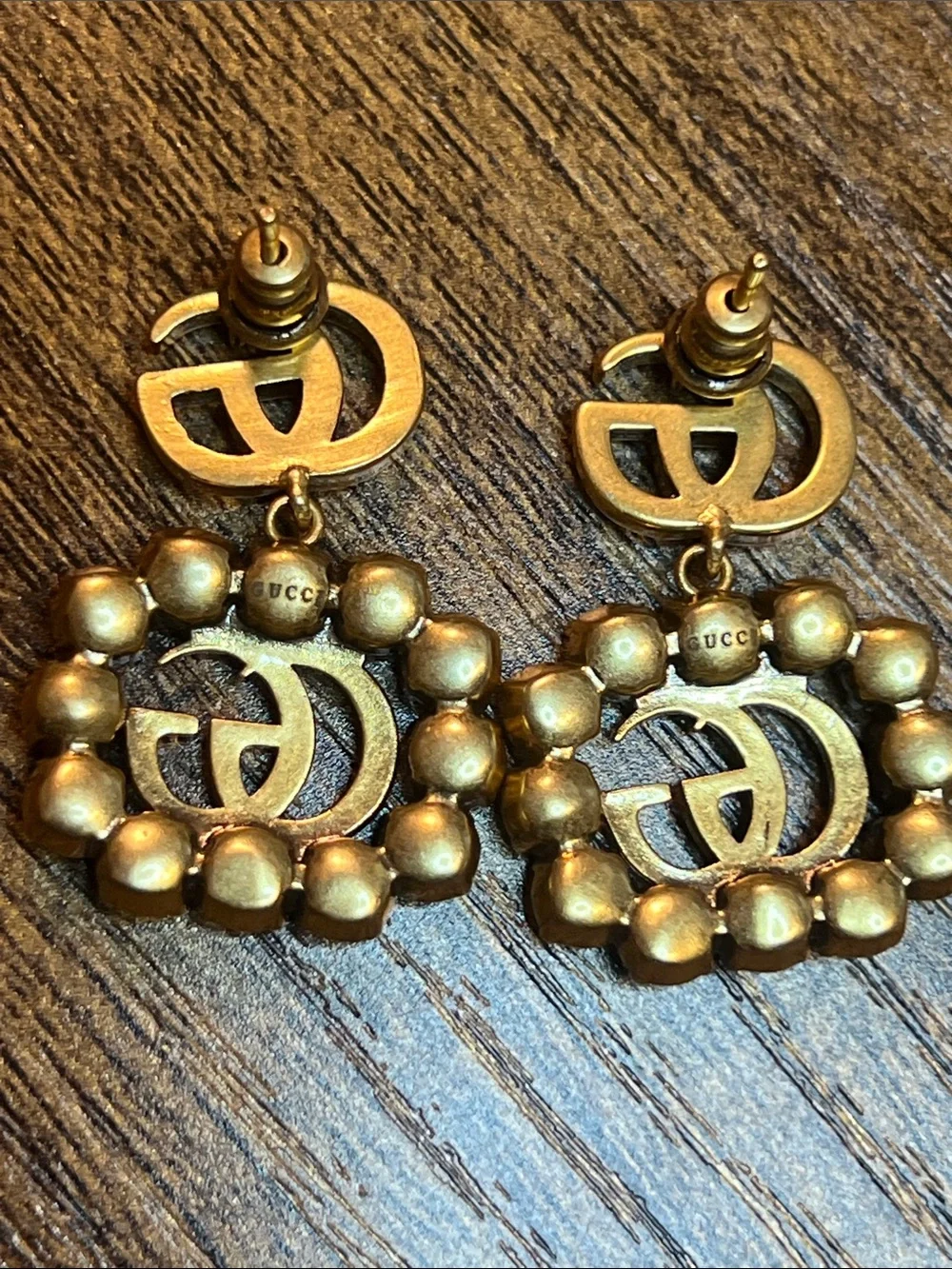 Gold-Tone Pearl Drop G Logo Earrings